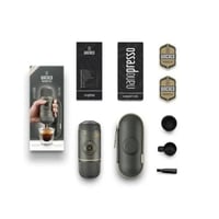 ماكينة اسبريسو يدوية مع حافظة رمادي واكاكو