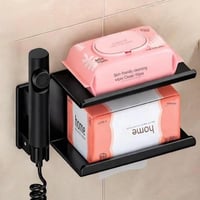 حامل مناديل مع شطاف مدمج لون اسود