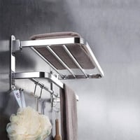 رف مناشف مع قضيب منشفة 60056 من الستانلس ستيل لون...