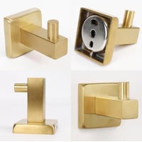 حامل مناشف مربع الشكل لون ذهبي مطفي