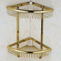 رف منظم للزاوية لون ذهبي