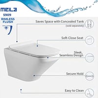كرسي معلق بدون حواف لون ابيض لامع موديل 5909