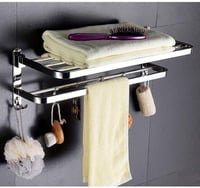رف مناشف مع قضيب منشفة 60056 من الستانلس ستيل لون...
