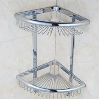 رف منظم للزاوية لون فضي