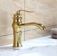 خلاط مغسلة فانوس قصير لون ذهبي