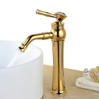 خلاط مغسله ديكور مسكه كريستال ذهبي