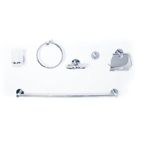 طقم اكسسوارات حمام كامل اللون فضي ( 6 قطع )