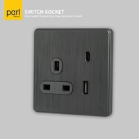 فيش مفرد 13 أمبير بمنفذين شاحن USB و MZ Type C