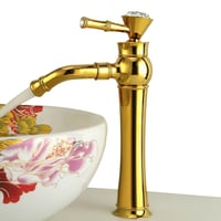 خلاط مغسله ديكور مسكه كريستال ذهبي