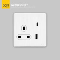 فيش مفرد 13 أمبير بمنفذين شاحن USB و MZ Type C