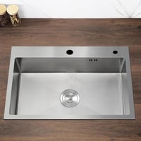 حوض مطبخ 2 فتحة مقاس 60*45 لون كروم مع الملحقات