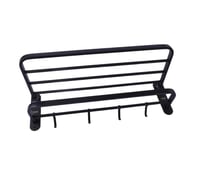 رف مناشف حمام مع حامل منشفة قابل للطي لون أسود