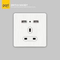 فيش مفرد 13 أمبير بمنفذين شاحن USB