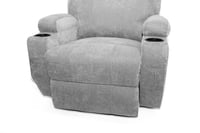 كرسي استرخاء هزاز ودوار قماش كتان مع حامل أكواب -...