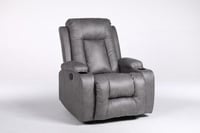 كرسي استرخاء ثابت رمادي مع حامل أكواب – ذا لاونجر...