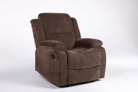 كرسي استرخاء بني ثابت بخامة كتان فاخرة – راحة وأنا...