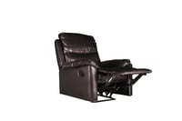 كرسي استرخاء جلد بني غامق لامع — رفاهية مكتبية للم...