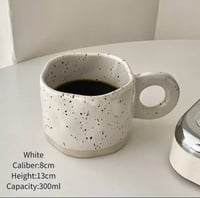 كوب كوري سيراميك لون أبيض صنع يدوي فخم جداً