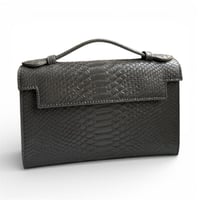Gray | Crocodile clutch