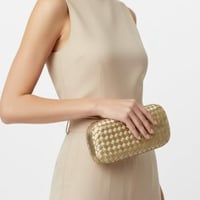 Lira Long Clutch – Champagne Gold