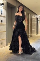 فستان سهره توب بفتحة أمامية