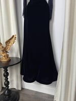 فستان سهره أنيق كحلي مخمل