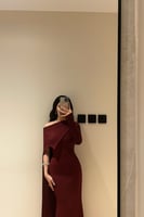 فستان سهرة أوف شولدر لون عودى