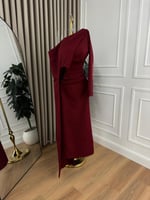 فستان سهرة أوف شولدر بلونين عودي و بني