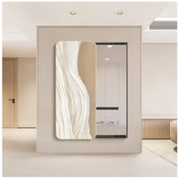 مرآة مخفية بطول كامل، لوحة زخرفية كريمية، مرآة ريا...