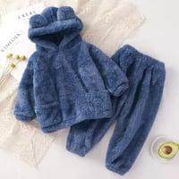 طقم بناطيل وهوديز صوفية دافئة للأطفال، ملابس أطفال...