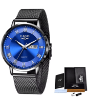 LIGE-ساعة سوار فولاذية مبتكرة للنساء ، ساعات نسائي...