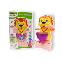 لعبة الأسد الملك يقرع الطبل بسعادة للأطفال