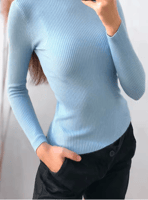 سويتر نسائي سميك محبوك ، بلوفر مضلع ، كم طويل ، يا...