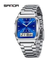 ساعات مربعة للرجال من ماركة ساندا ، فولاذ مقاوم لل...