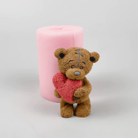 PRZY قالب سيليكون 3D لدب تيدي مع قبعة، قالب فوندان...