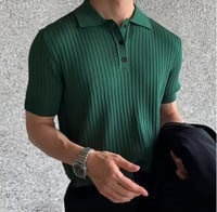 ملابس صيفية للرجال، قميص بولو رياضي مخطط مريح ومصن...