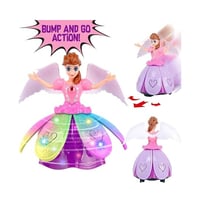 دمية الملاك الراقصة الموسيقية مع أضواء LED 3D، موس...