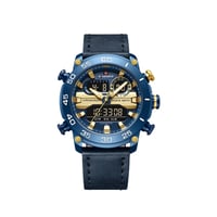 ساعة رياضية للرجال بحزام جلدي من نافيفورس