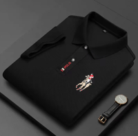 قميص بولو للرجال، 100% قطن، أكمام قصيرة، للعمل، كا...