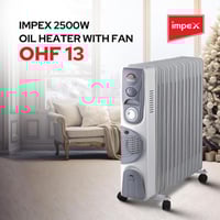 Impex 2500W Oil Heater With Fan (OHF 13) سخان الزي...