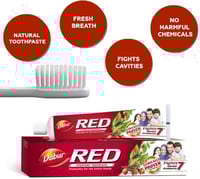 Dabur Red Ayurvedic Toothpaste - 100g | Enriched w...