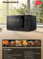 Impex 20 Liters Microwave Oven Compact Countertop...
