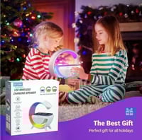 2025 شاحن لاسلكي وسادة حامل سمّاعات بلوتوث TF RGB...