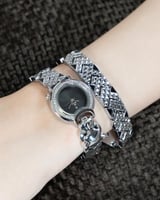 النمر العربي استيل لفتين باللون الفضي ميناء أسود