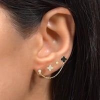 حلق نسائي تصميم متفرد 6 قطع من الكريستال