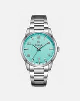 ساعة النسيج باللون الفضي