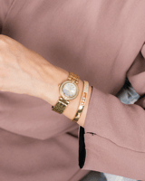 ساعة وإسواره فاتنة استيل باللون الذهبي