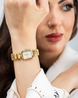 ساعه استيل دايموند ذهبي