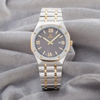 ساعة ستيل باللون الذهبي والفضي