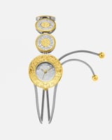 ساعة الجنيهات باللون المكس ميناء فضي